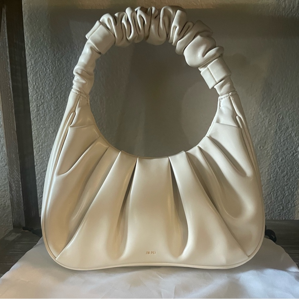 JW PEI White Pleated Shoulder Bag